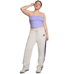 PINK CAMPUS FLEECE TRACK PANT Heather Cream